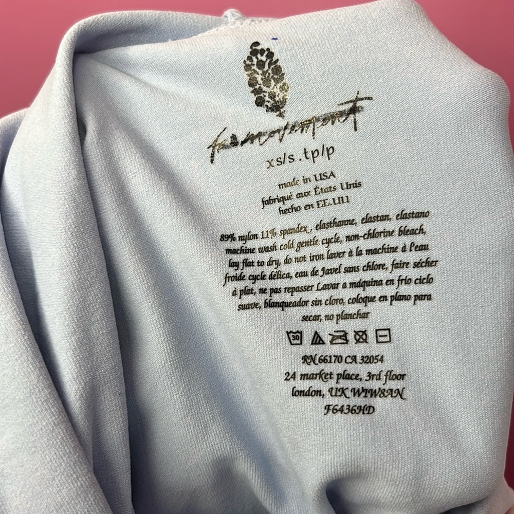 Free People Good Karma Hoodie washed blue XS/S - Picture 8 of 8